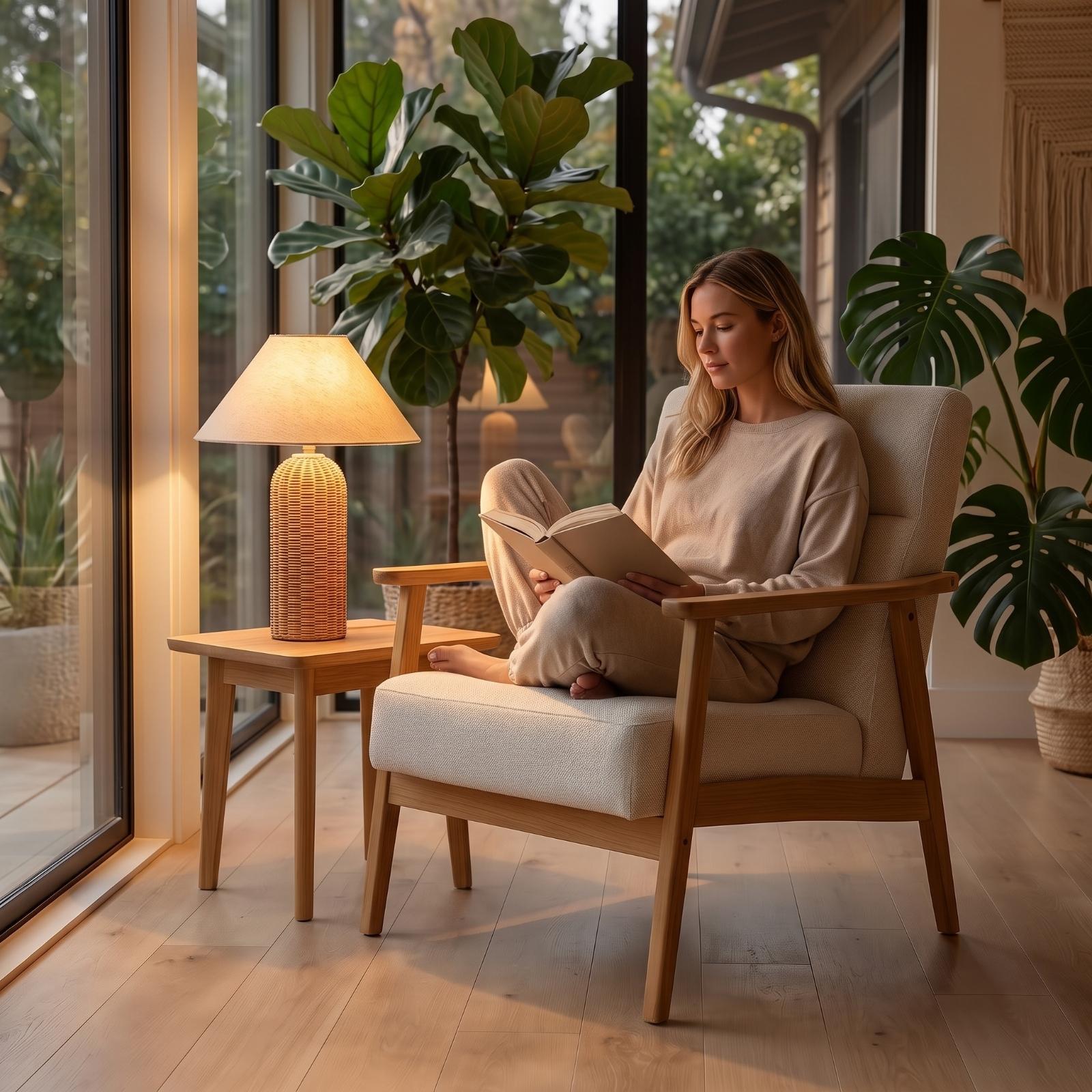 Bedside Lamp Rattan Base Fabri - đánh giá và giá Lighting Decoration Ideas
