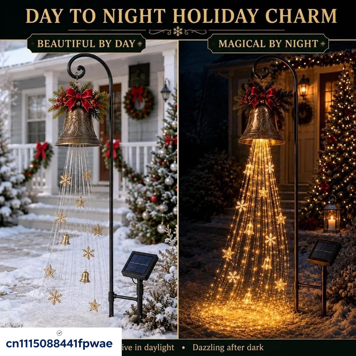 Christmas Bell Cascade Solar Y - đánh giá và giá Lighting Christmas Decor