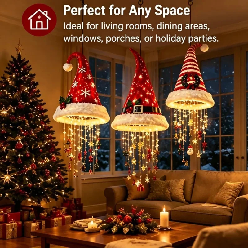 Santa Hat LED Pendant Lamp Chr - đánh giá và giá Lighting Christmas Decor