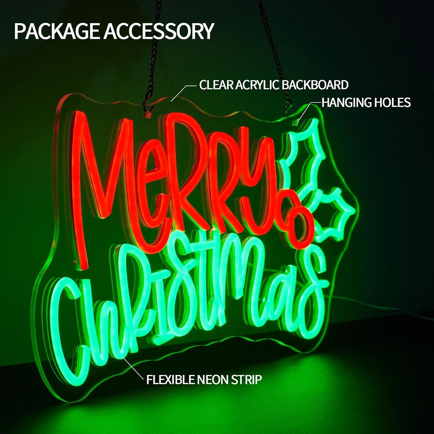 Merry Christmas Neon Sign LED  - đánh giá và giá Lighting Christmas Decor