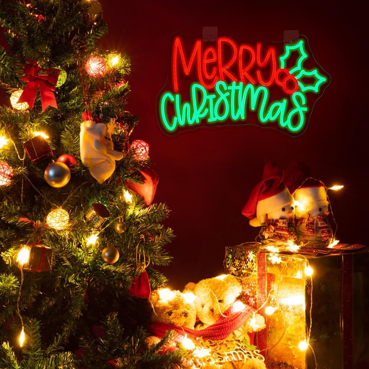 Merry Christmas Neon Sign LED  - đánh giá và giá Lighting Christmas Decor